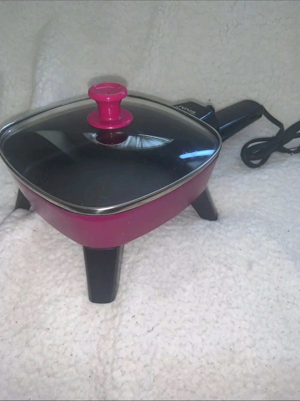 Rival Pink Electric Skillet with Glass Lid